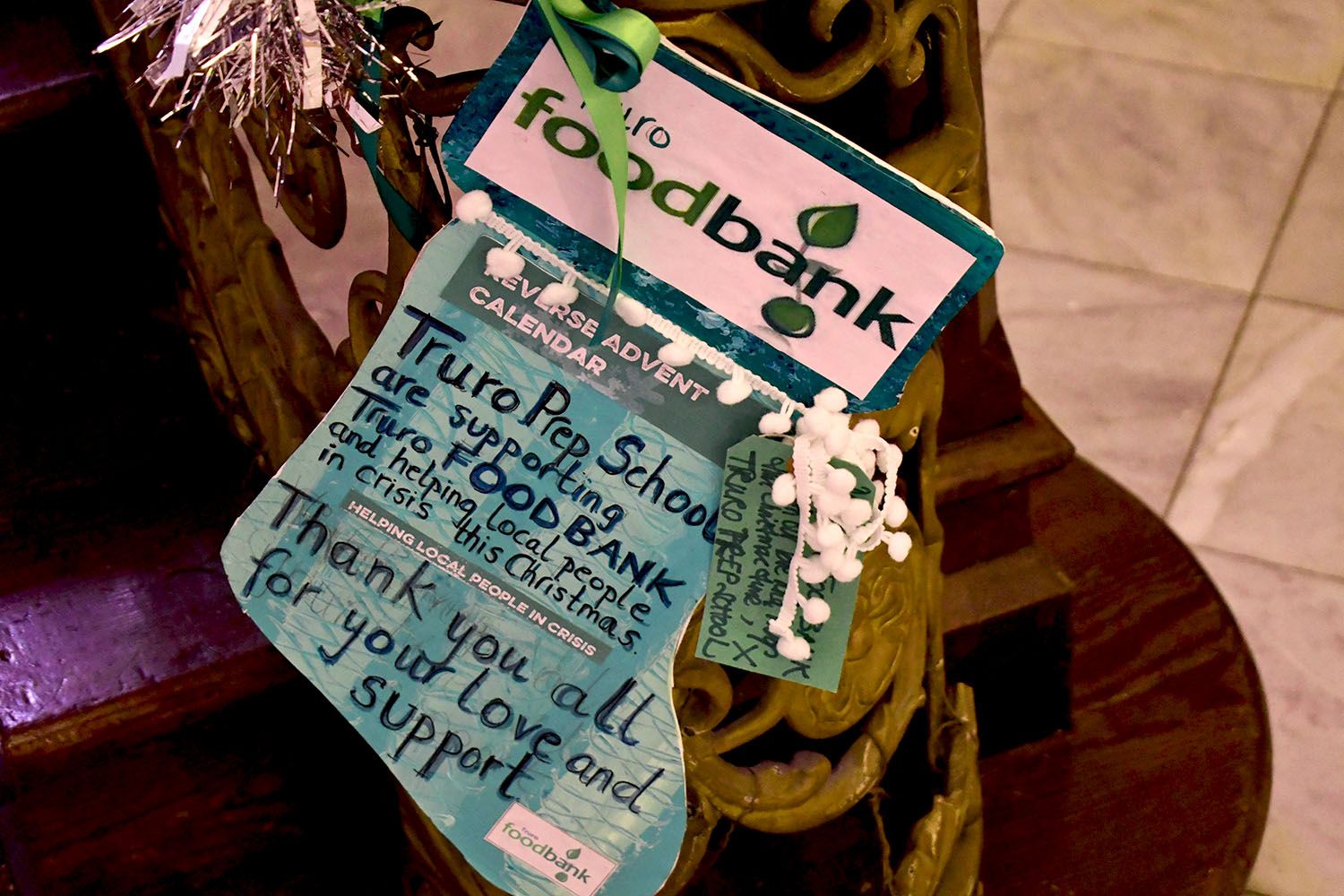 Truro school pupils create reverse advent calendar to help foodbank