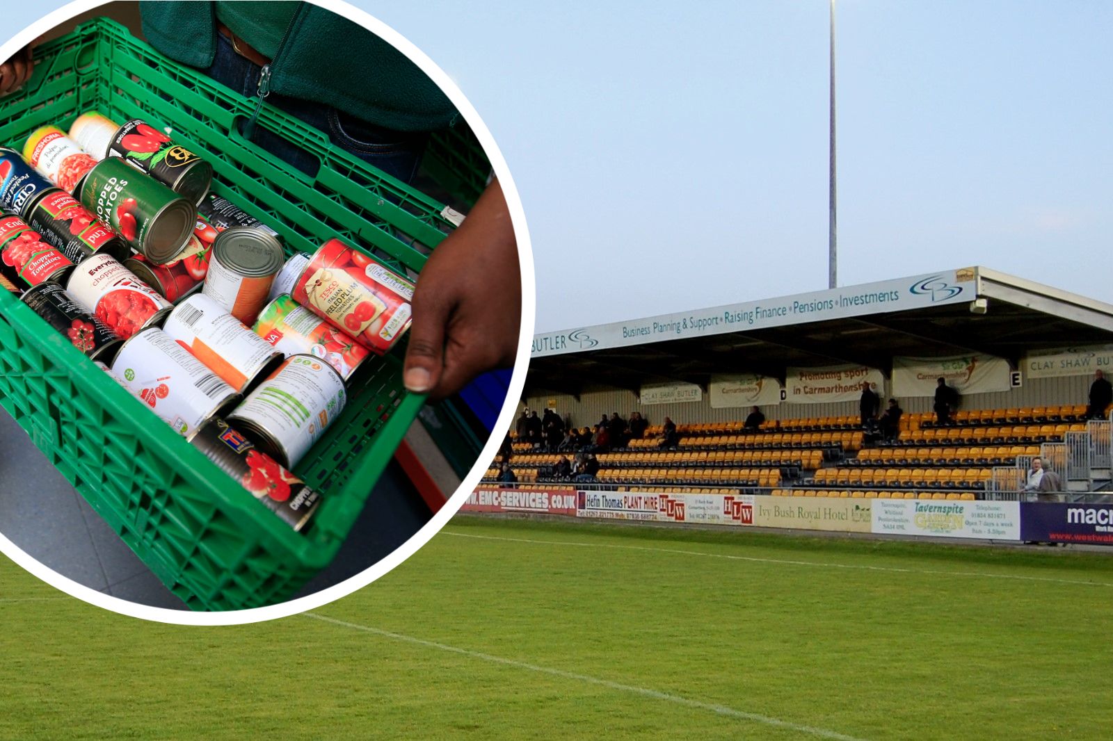 Carmarthen Town Football Club donations appeal for food bank