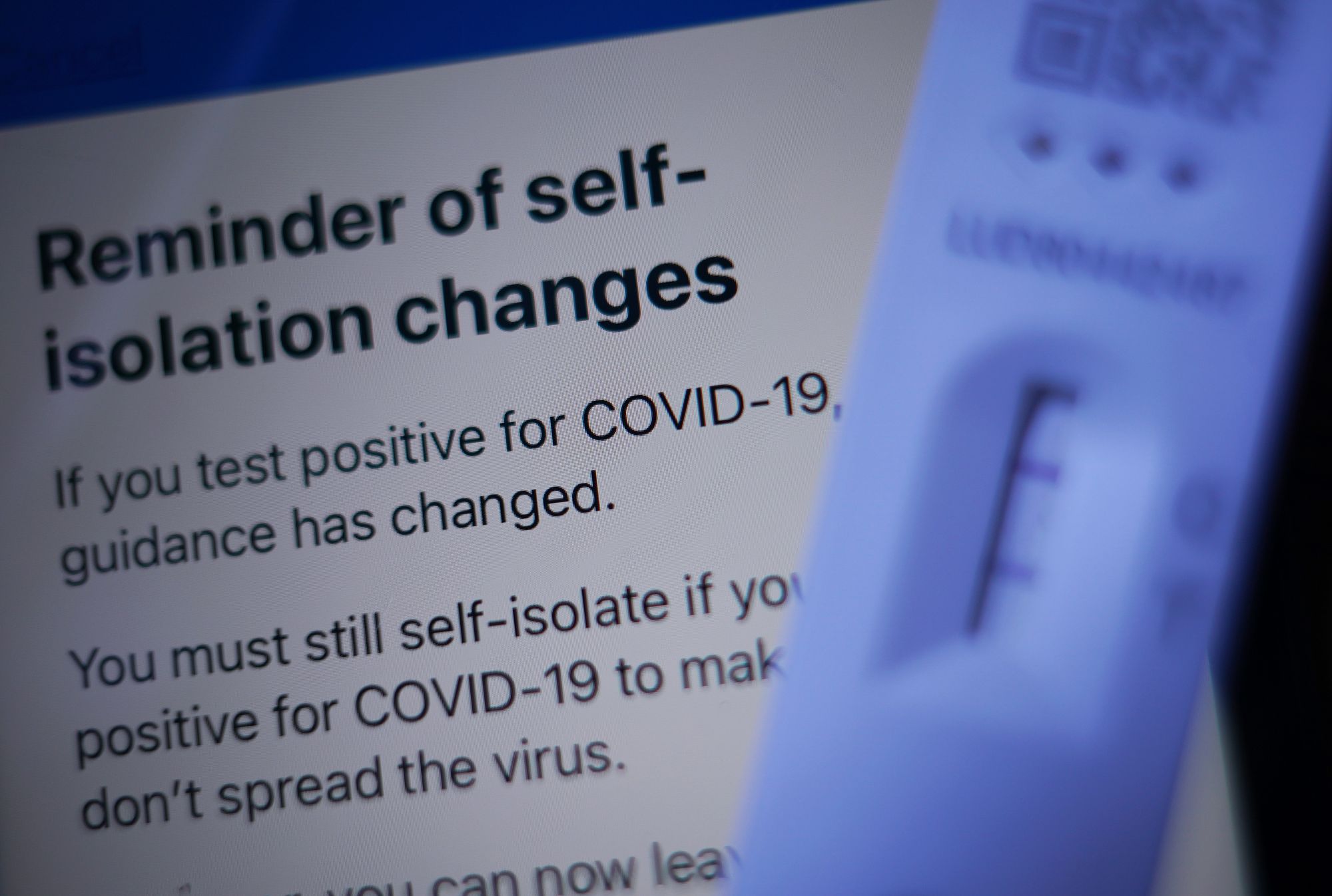 Covid-19 changes for lateral flow and holiday testing