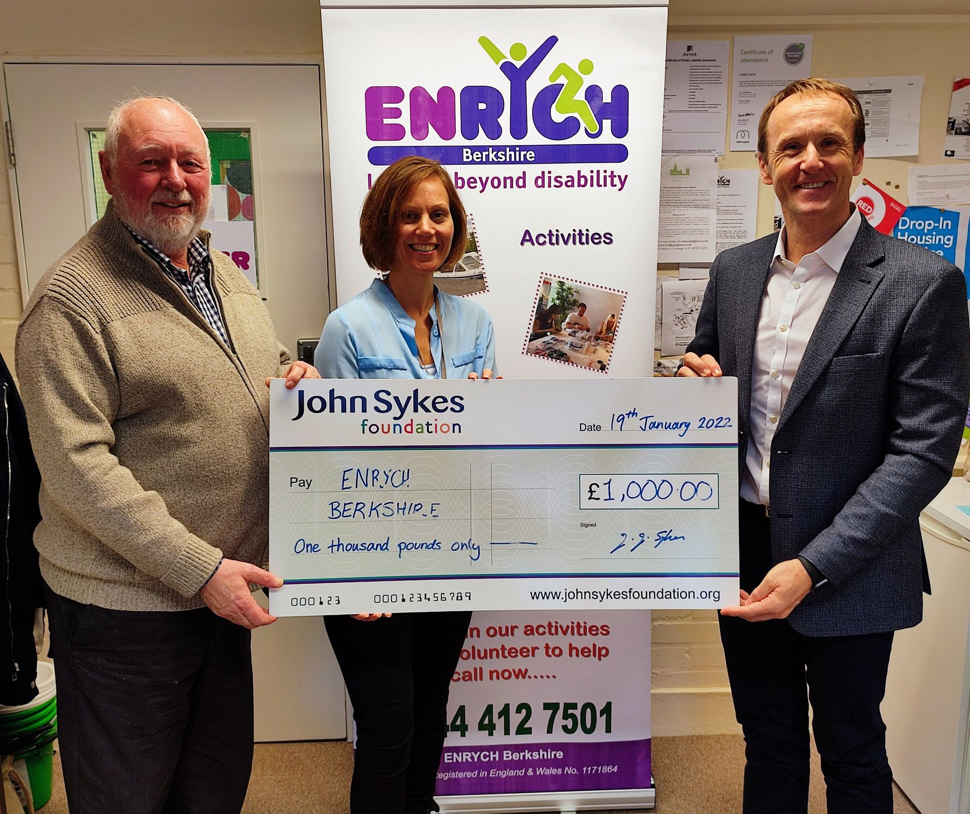 Reading charity is first to receive £1,000 grant from the John Sykes Foundation in 2022