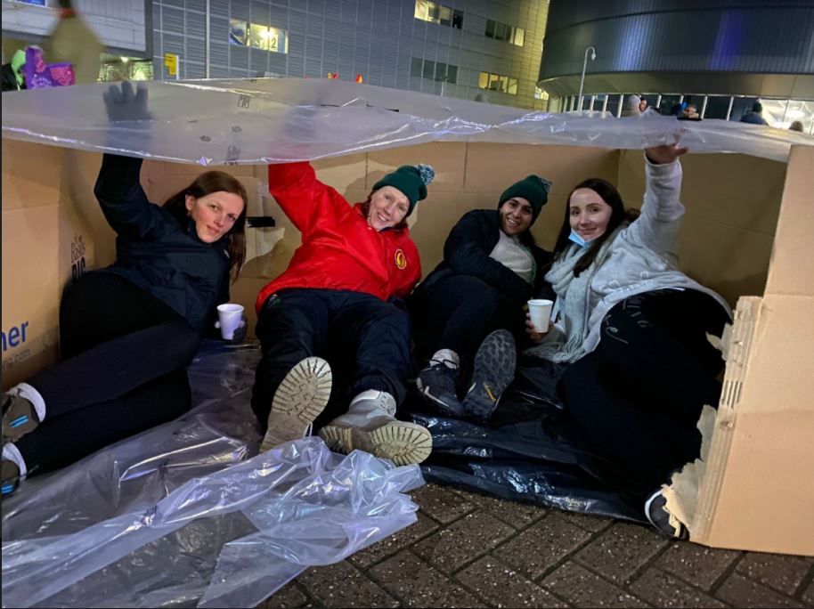 West Bromwich students sleep out to help the homeless
