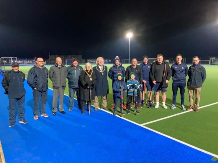 Partners celebrate the successful refurbishment of Shobnall
artificial turf pitch
