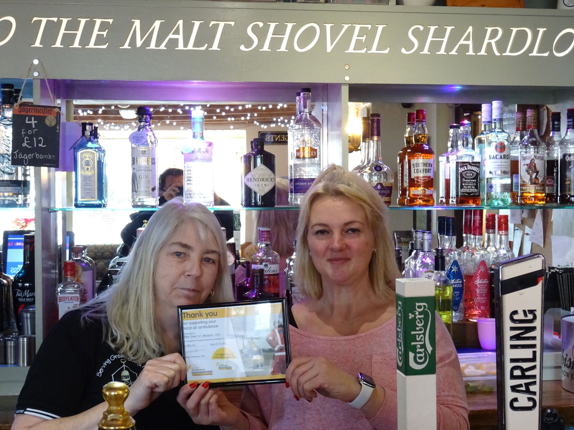 Derbyshire pub makes big donation to air ambulance