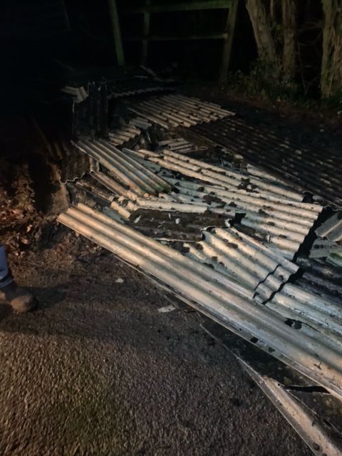 Asbestos sheeting dumped in rural road