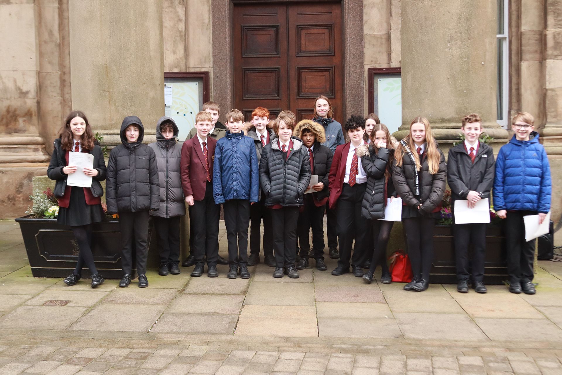 Pupils sing in the Chinese new year