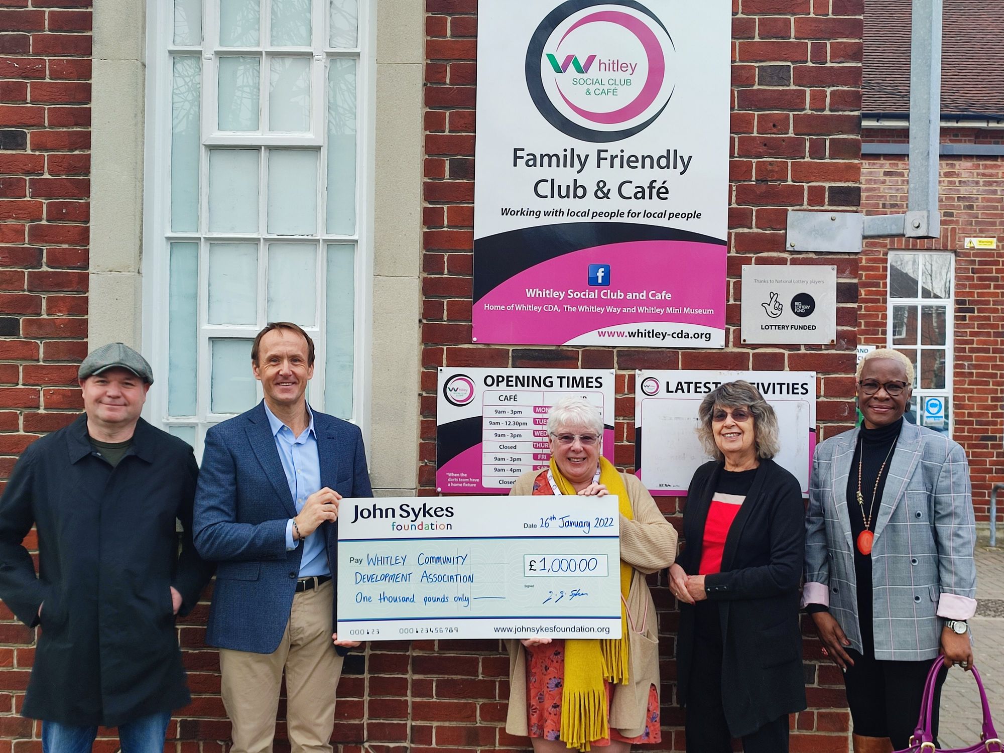 John Sykes Foundation awards grant of £1,000 to Whitley based Community Association