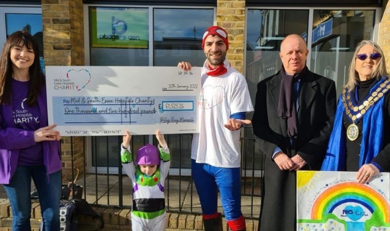 Superhero father and son completes 1,000 mile charity challenge in Rochford