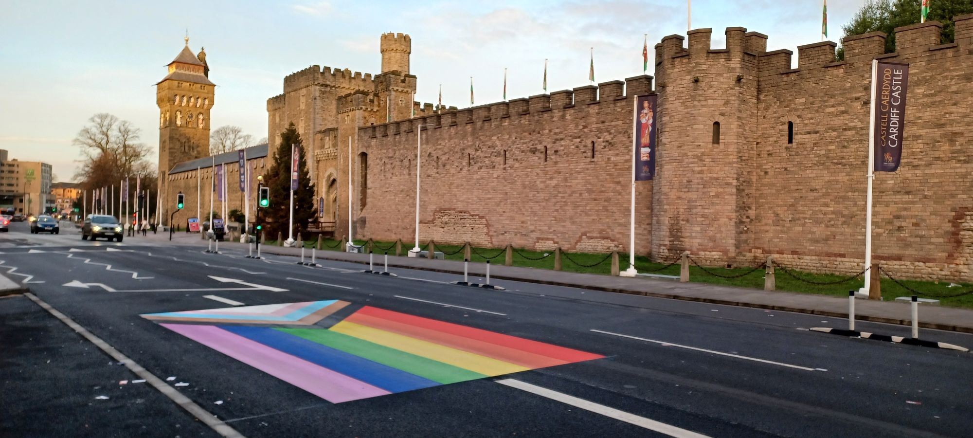 Artwork painted on Cardiff street to celebrate LGBTQ+ History Month