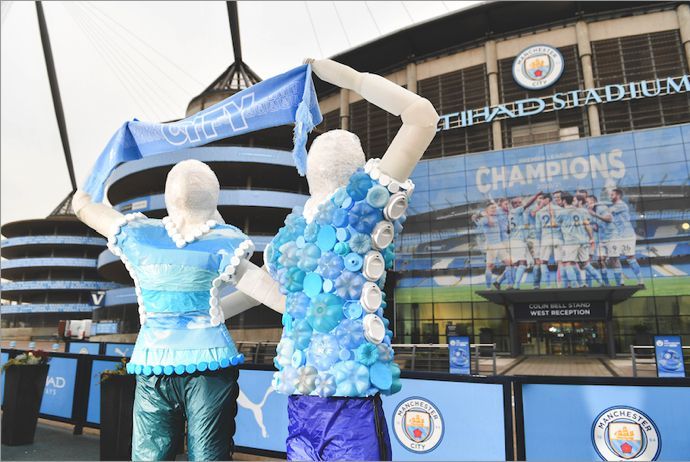 Manchester City football club joins campaign to kick single-use plastic out of football
