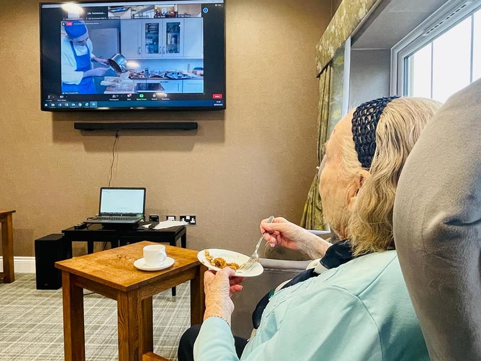 Sherborne care home residents enjoy Valentine's-themed virtual cookery demonstration