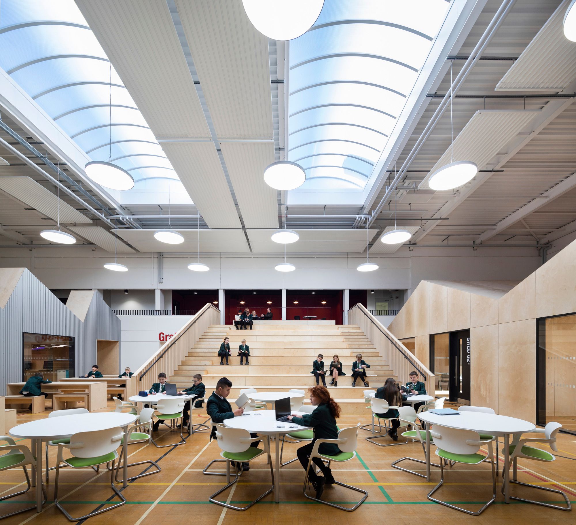 Dated Rochdale school sports hall transformed into modern education space