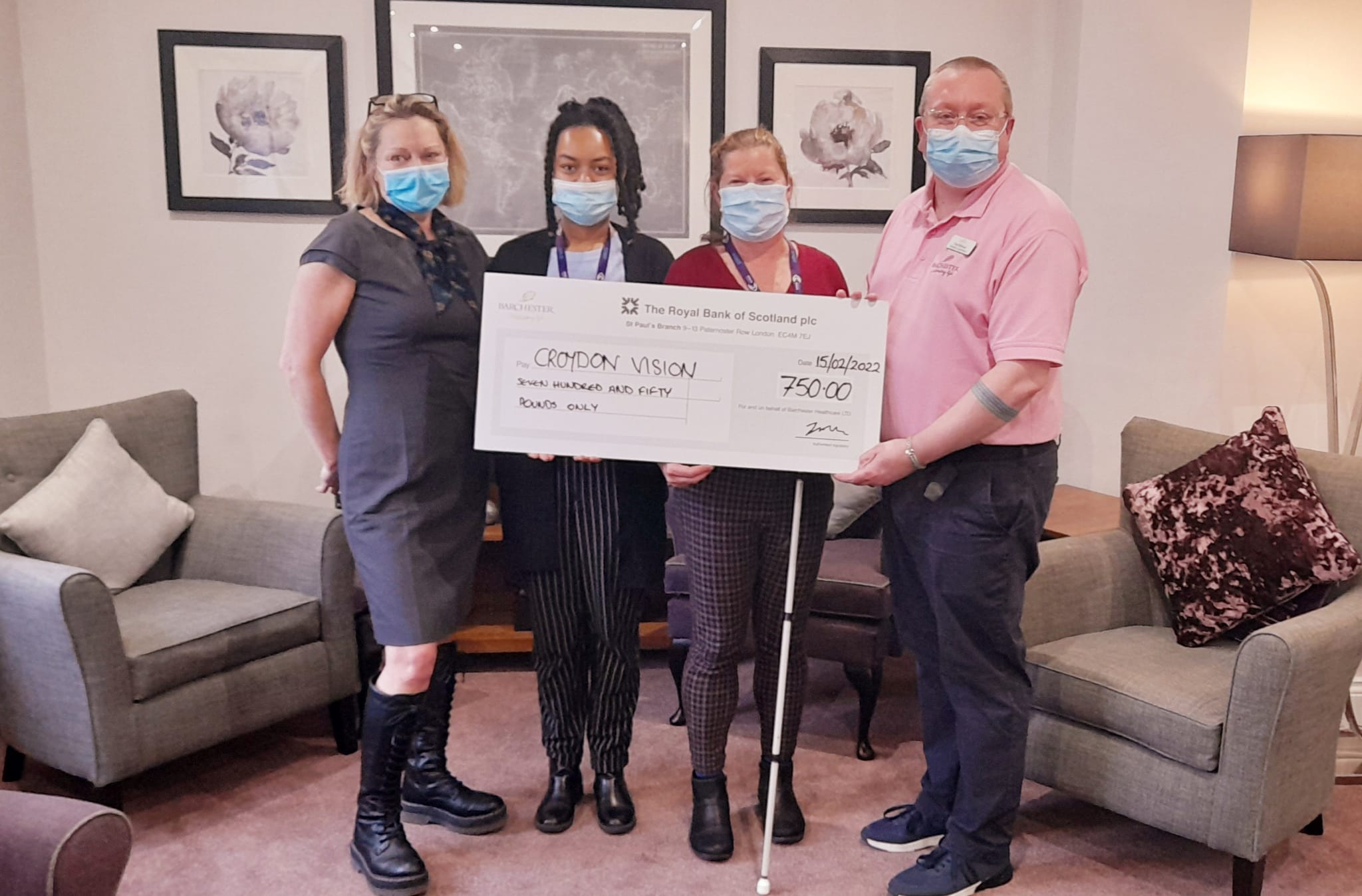 East Croydon care home presents cheque to local charity