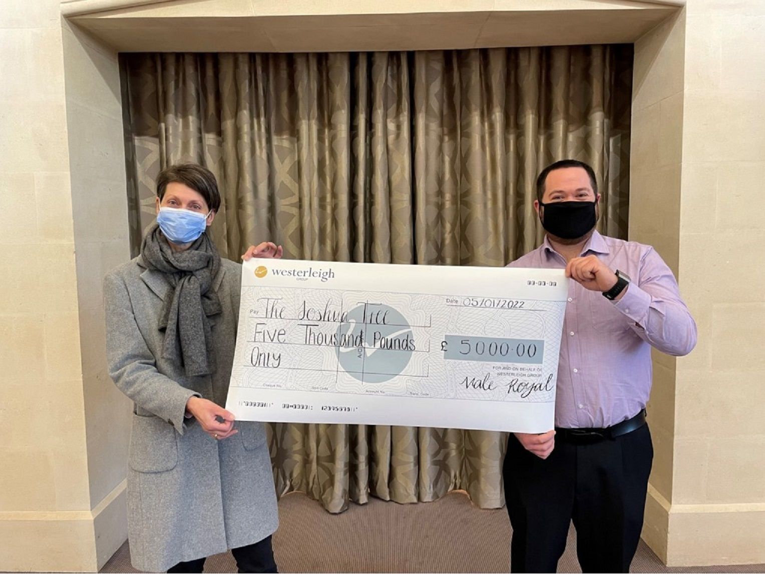 Cheshire crematorium donates £5,000 to childhood cancer charity