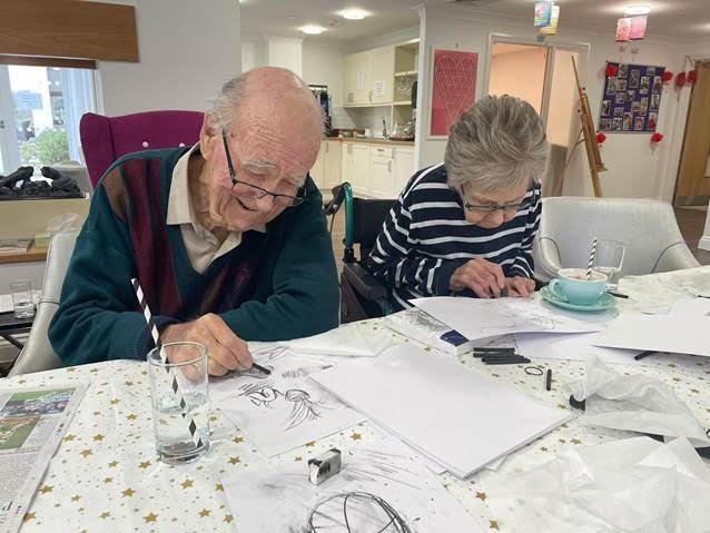 Leatherhead care home residents enjoy virtual art class