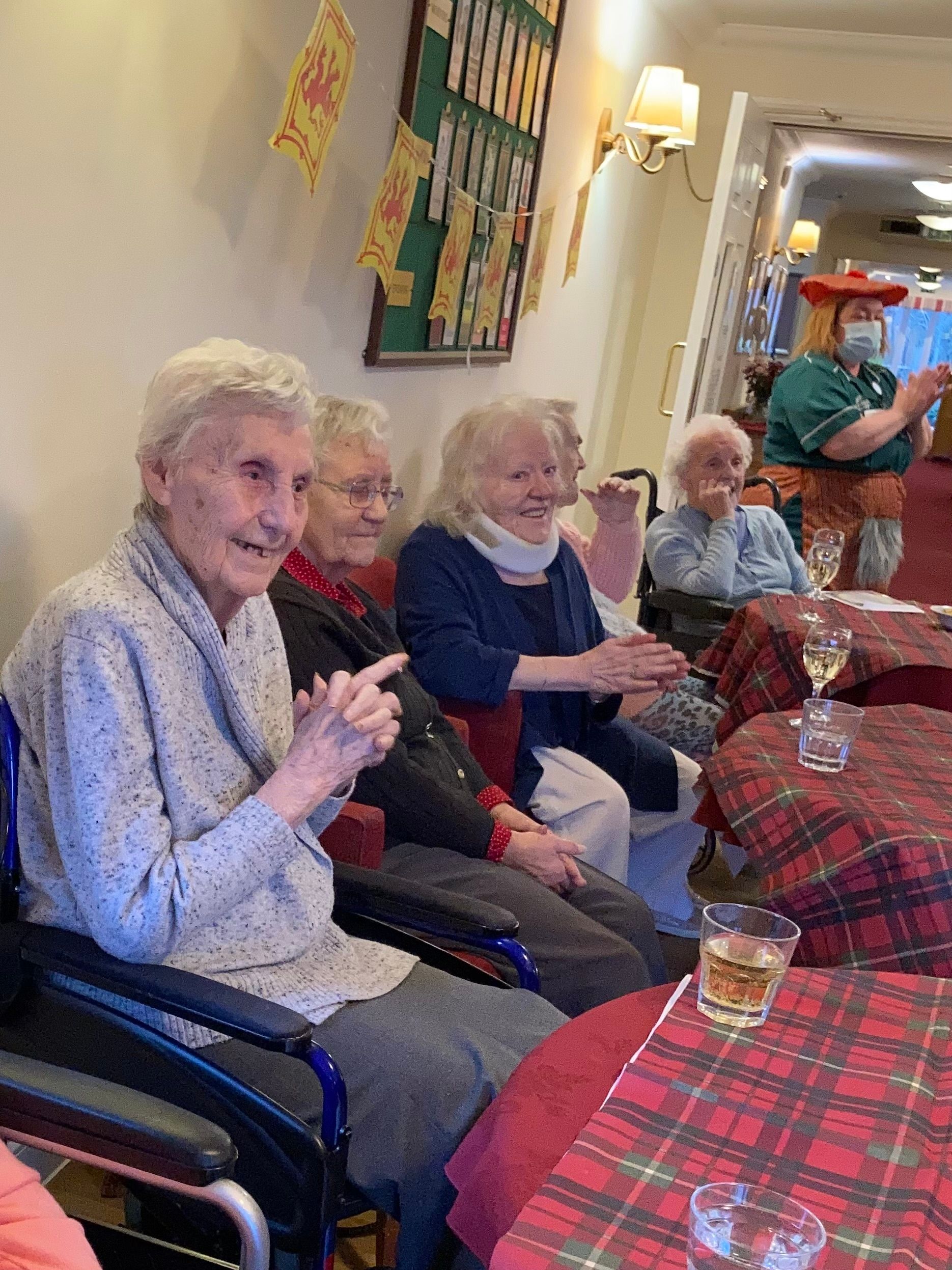 Mollington care home residents enjoyed whisky and haggis on Burns Night