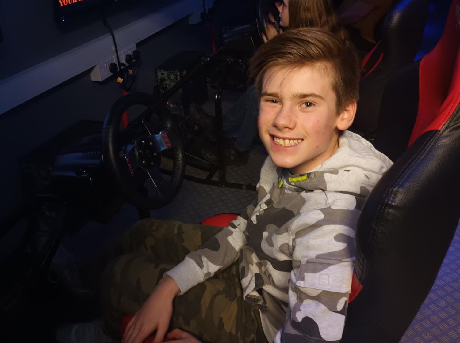 Aldershot Scouts experience indoor driving simulator