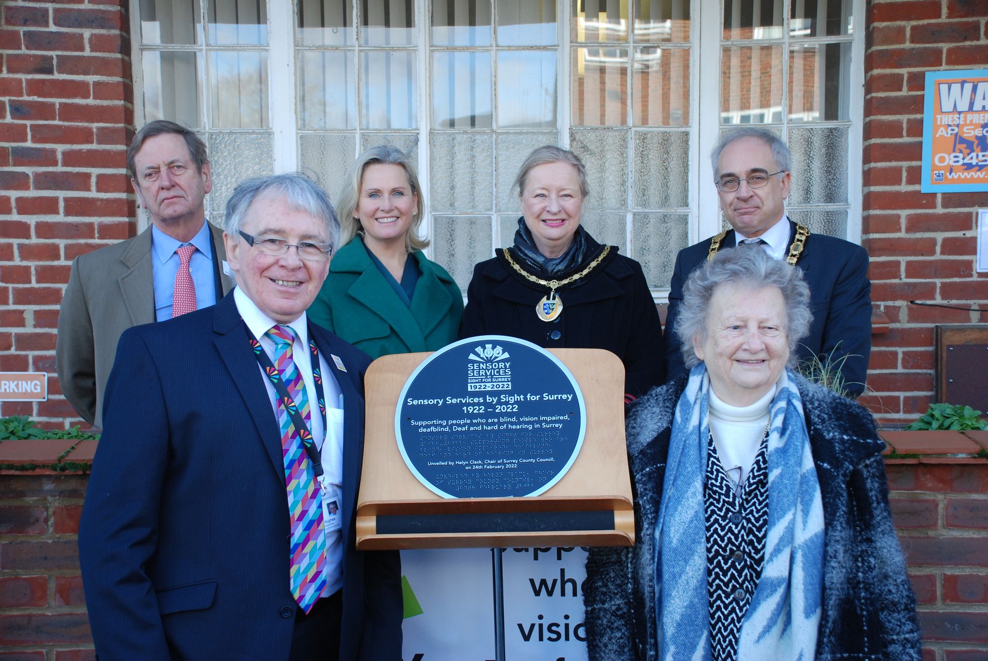 Sight for Surrey celebrates 100 years with braille plaque