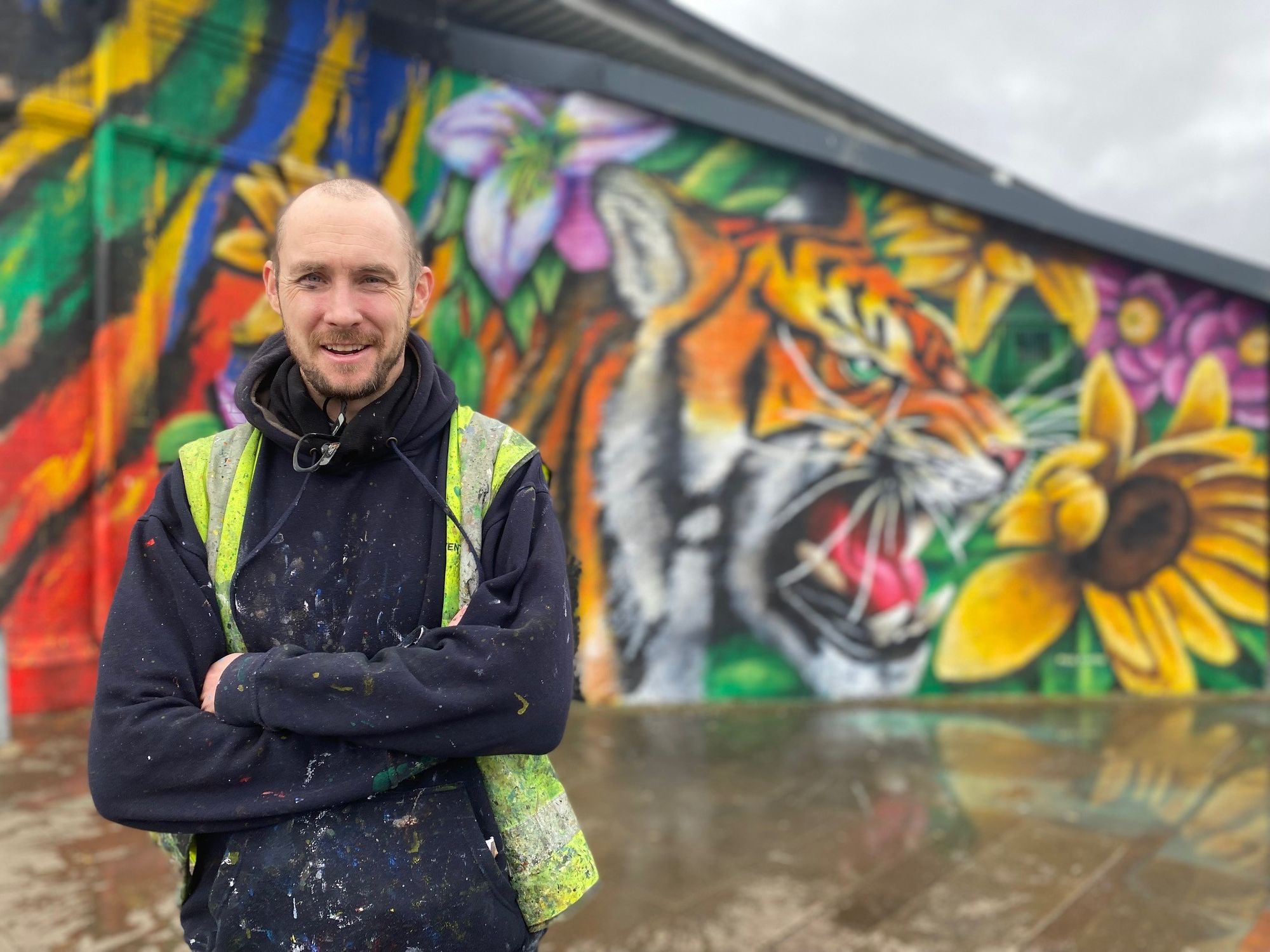 Huge tiger mural unveiled at Widnes Market