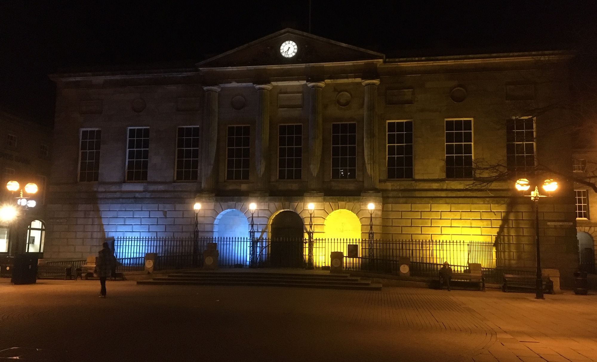 Iconic building in Stafford lit up in show of solidarity for Ukraine
