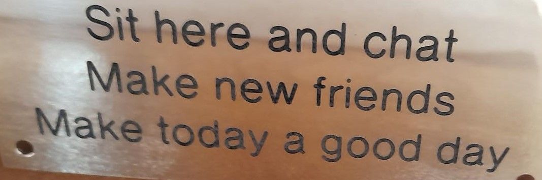 New plaques make time to talk on park benches
