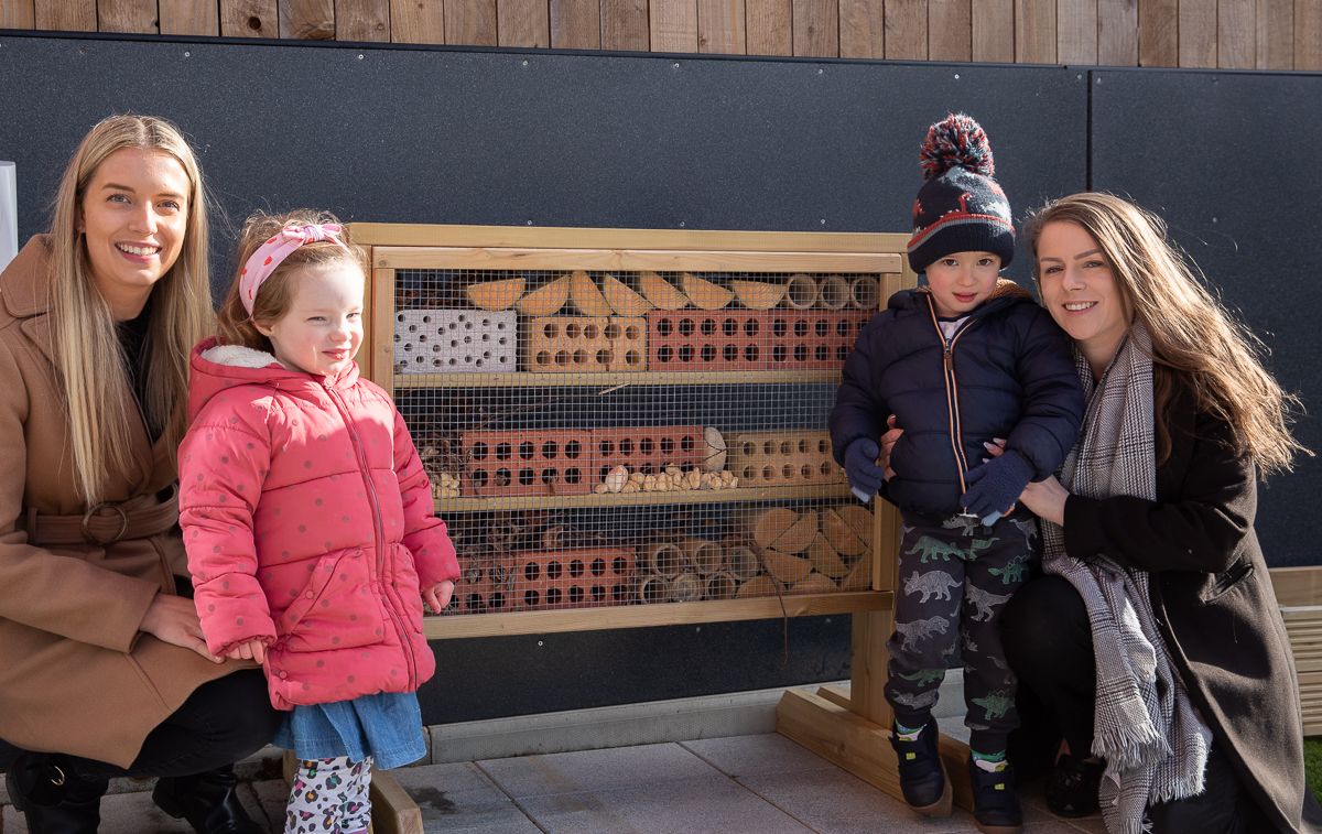 Haddenham nursery children enjoy bug hotel donation