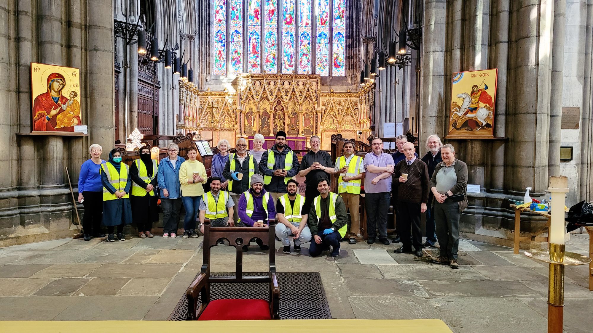 Doncaster Muslim Community tidy local church under Great British Big Spring Clean