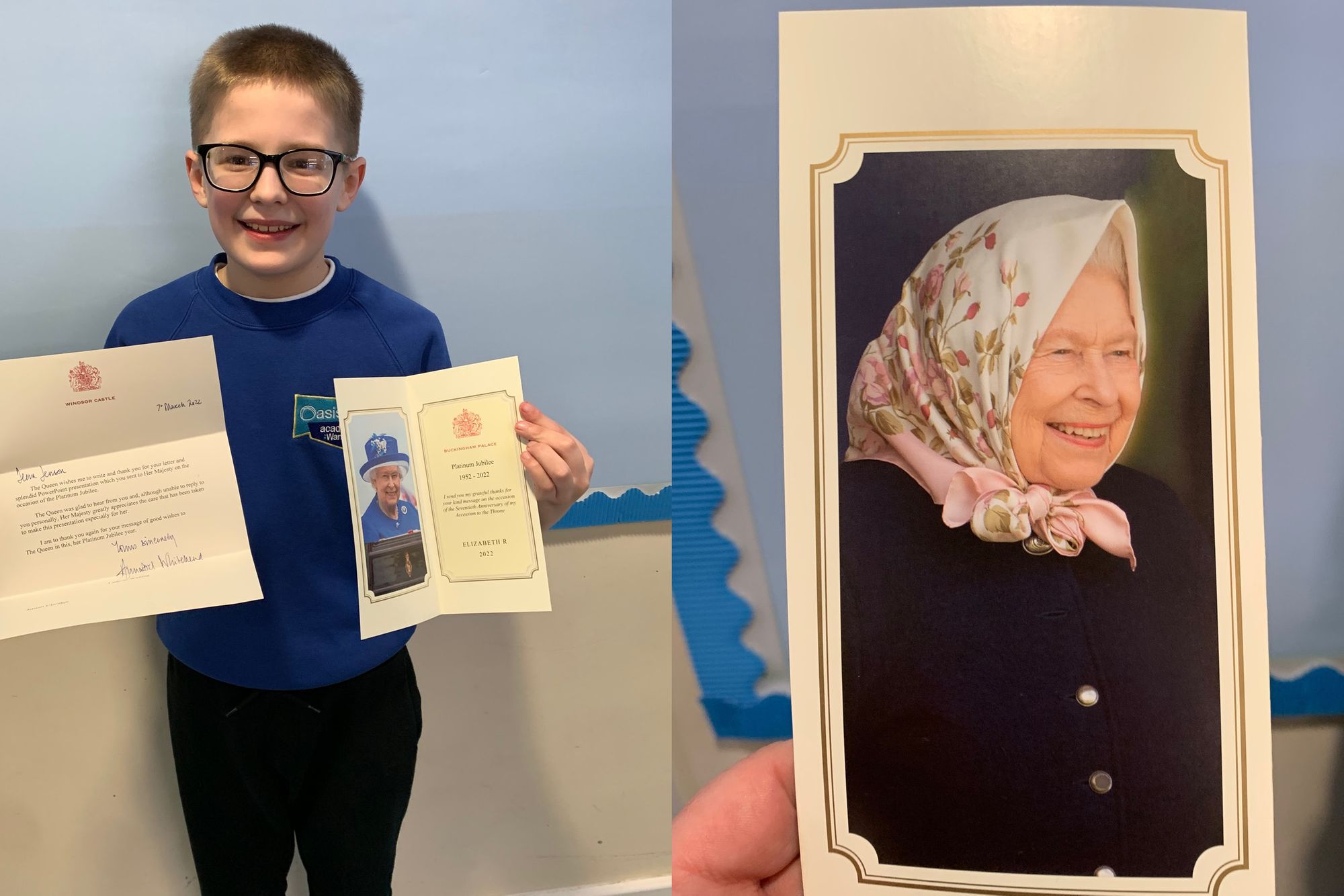 Warndon primary school pupil receives special Royal mail
