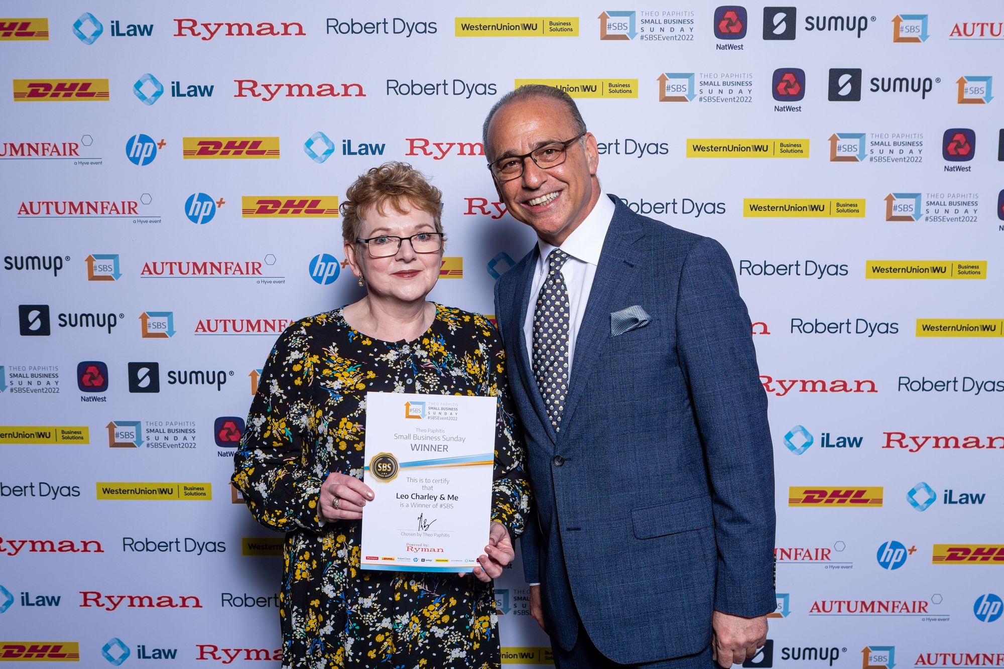 Stafford business owner given award by Theo Paphitis at #SBS Event