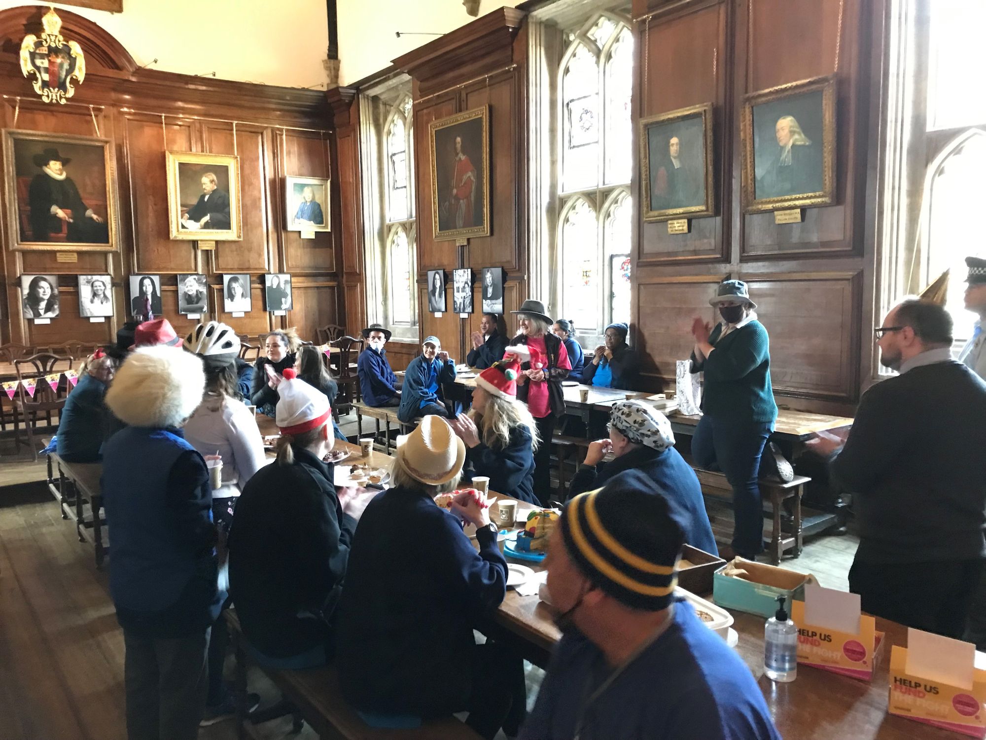 Oxford University staff wear hats in support of brain tumour awareness