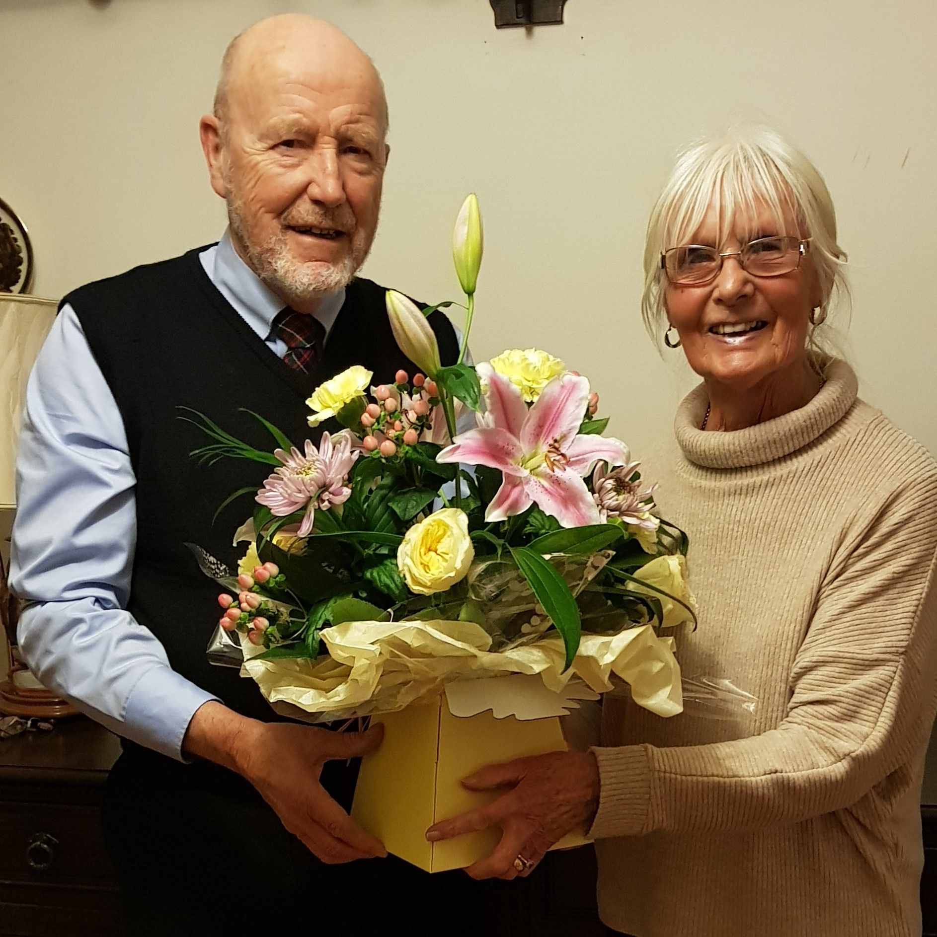 Happy South Ayrshire couple toast their Diamond year together
