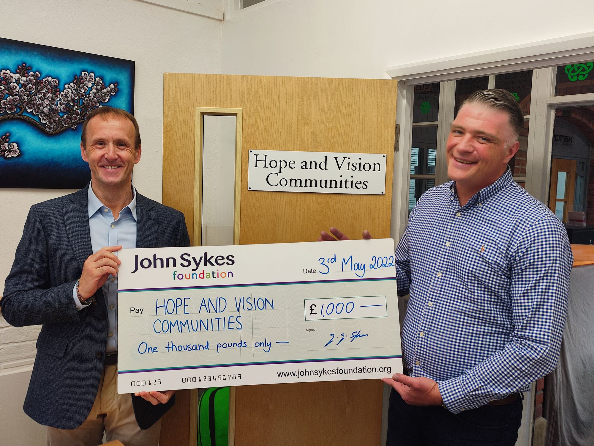 Reading charity Hope and Vision Communities awarded grant from the John Sykes Foundation