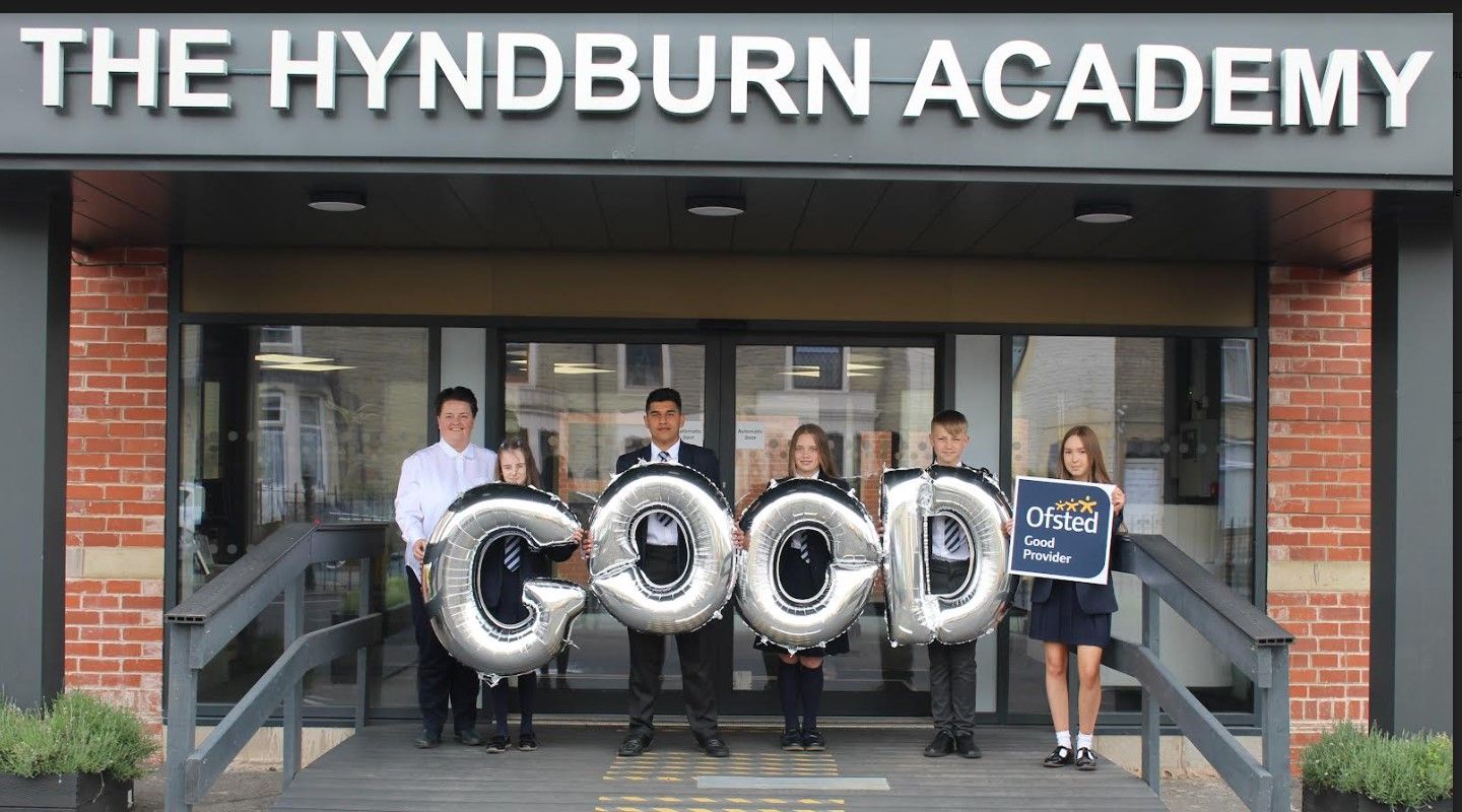 Hyndburn Academy celebrating after Ofsted inspection report
