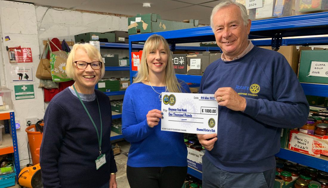 Folkestone Rotarians help fund foodbank fridges