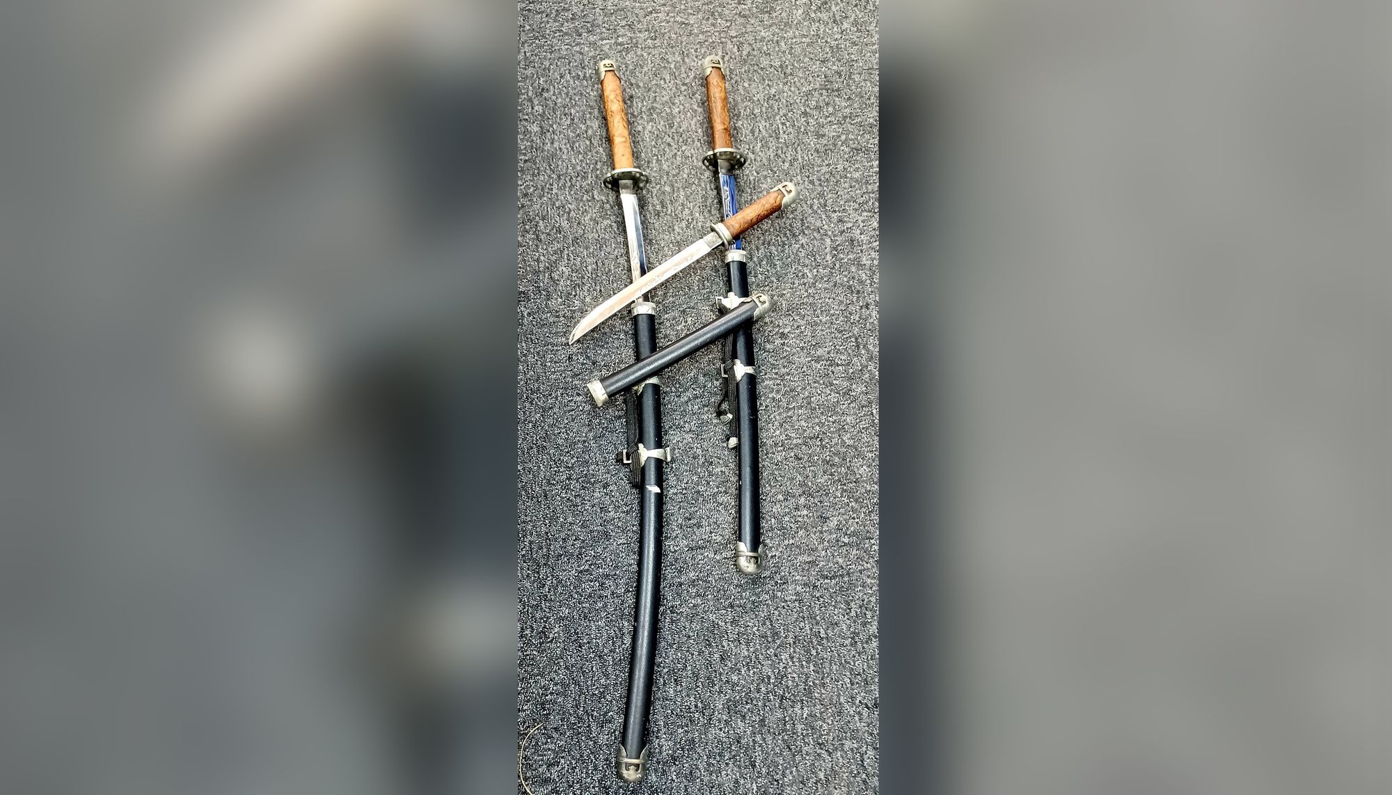 Katana and wakizashi handed in during knife surrender in Halton