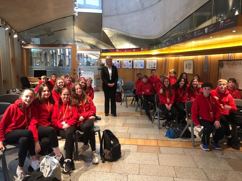 Ayr school tour Scottish Parliament in education session