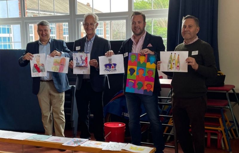 Masonic Lodge joins Chadwell St Mary school to judge Platinum Jubilee art competition