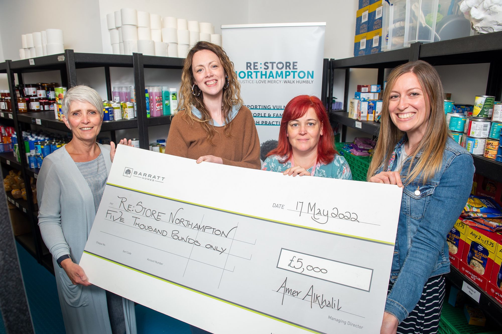 Northampton foodbank receives £5,000 donation from local homebuilder
