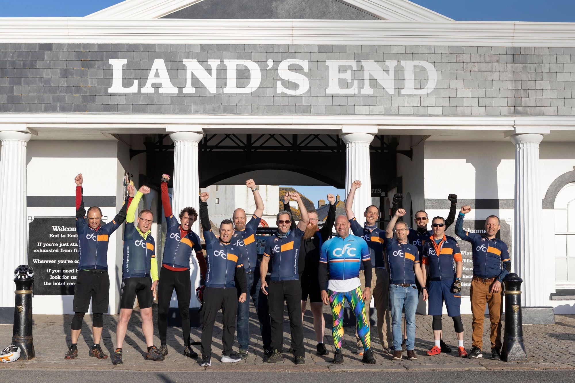 Friends break record for cycling length of UK and raise thousands for charity