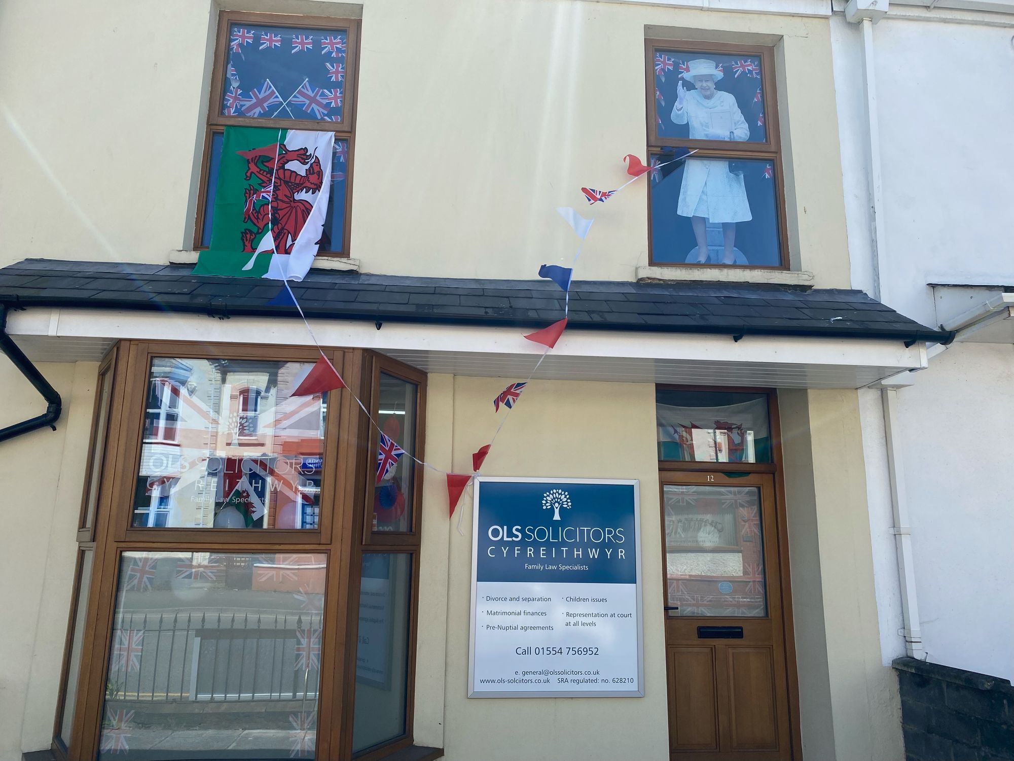 Llanelli legal firm’s window display fit for a Queen ahead of Platinum Jubilee