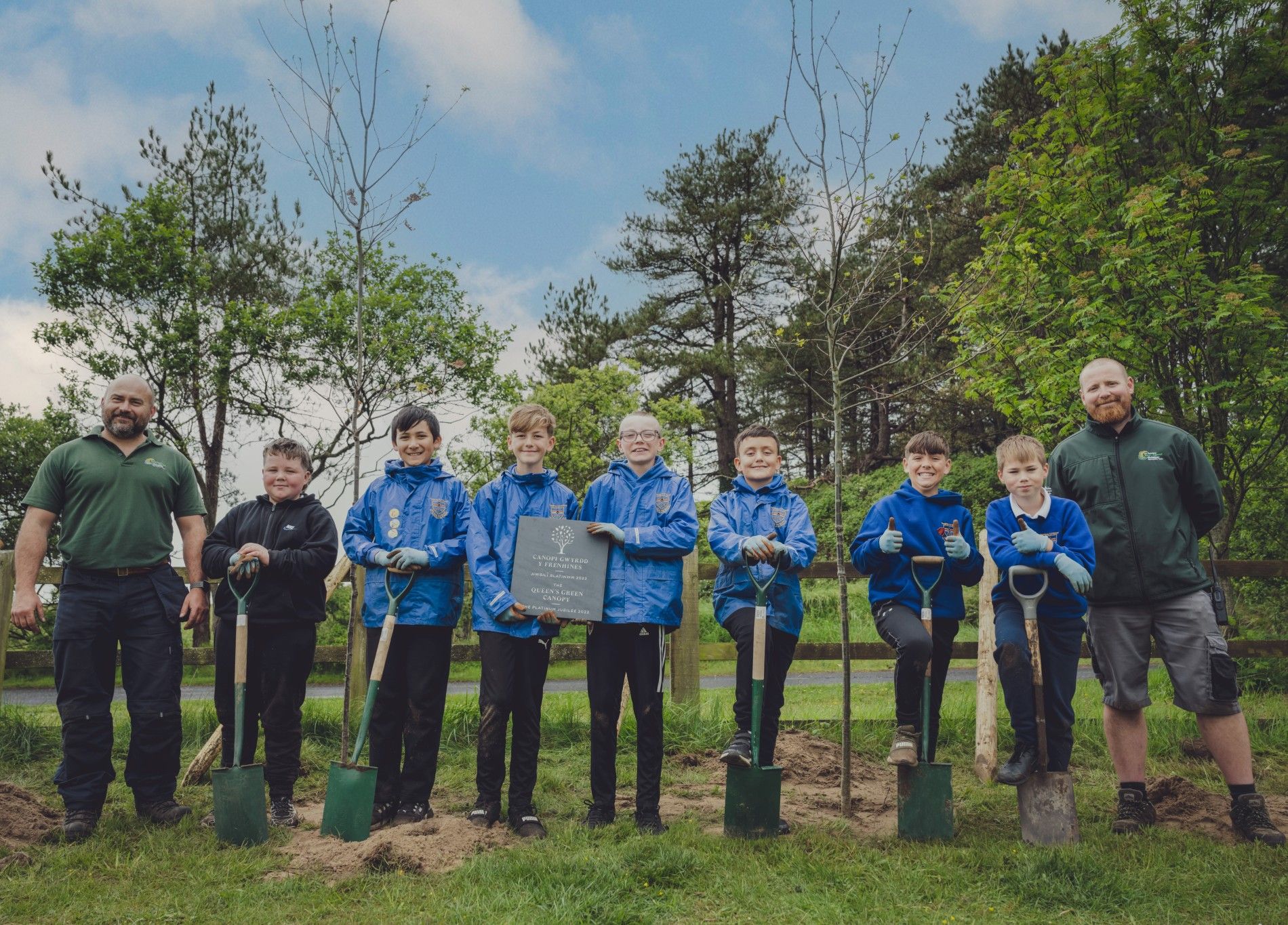 Carmarthenshire schoolchildren plant trees to mark Platinum Jubilee celebrations