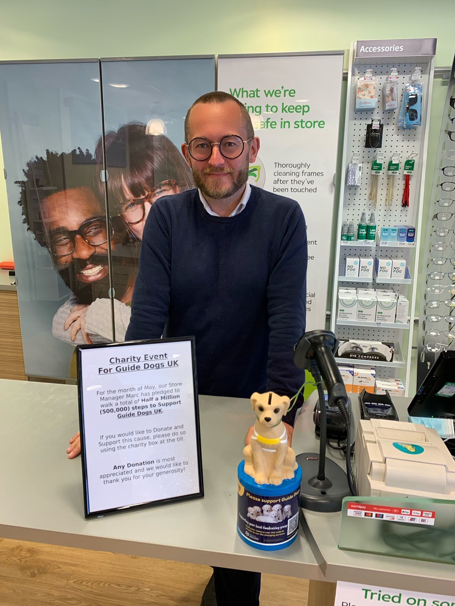 Maesteg store manager takes on walking challenge in aid of Guide Dogs UK