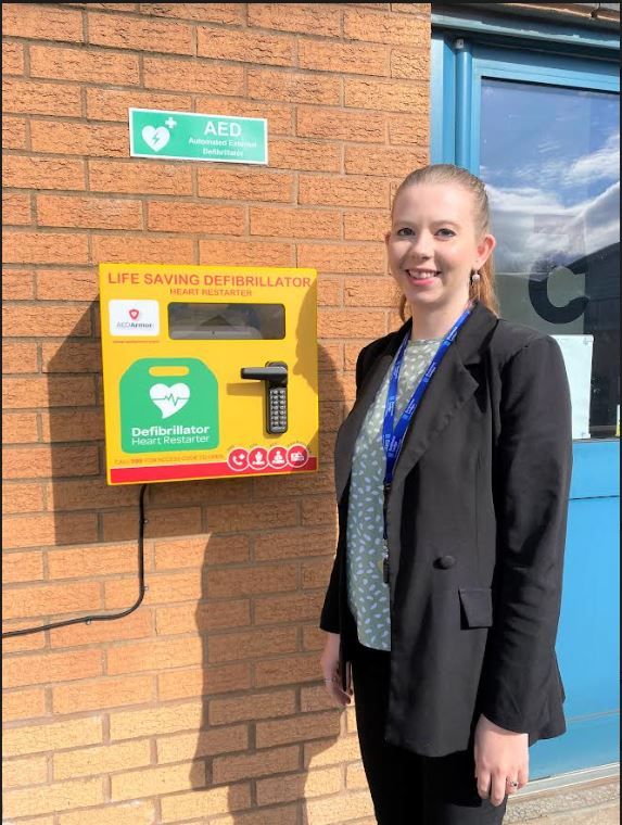 Life-saving defibrillator installed at Bury town centre firm