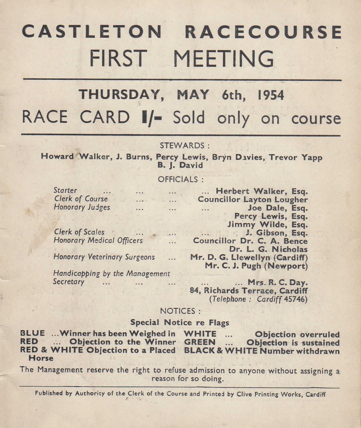 Cardiff remembered: Memories
of flapping races at ‘the Ascot
of Wales’ in the 1950s