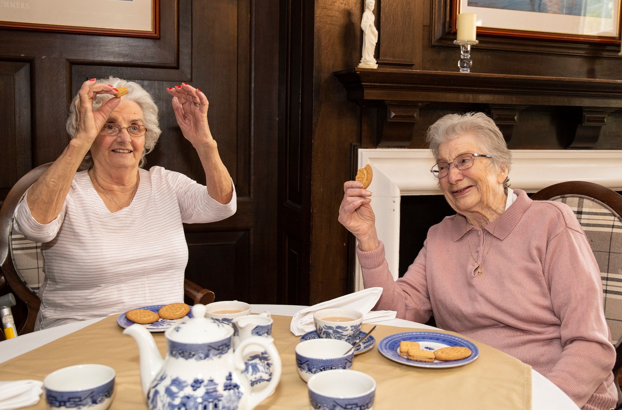 Bournemouth care home residents take the dunking test to celebrate National Biscuit Day
