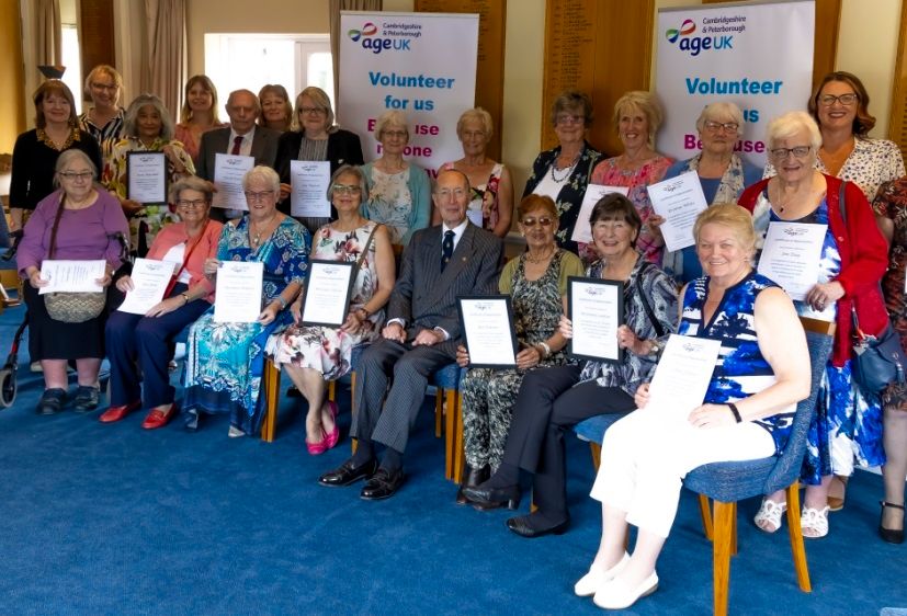 Volunteers appreciated for long service by Age UK Cambridgeshire and Peterborough