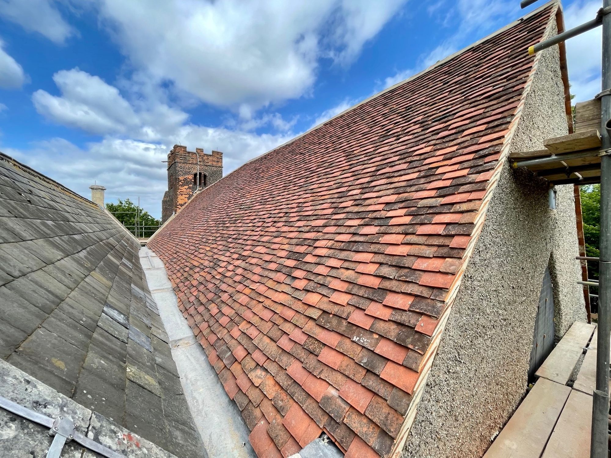 Norman church in Colchester repaired using handmade tiles with a secret