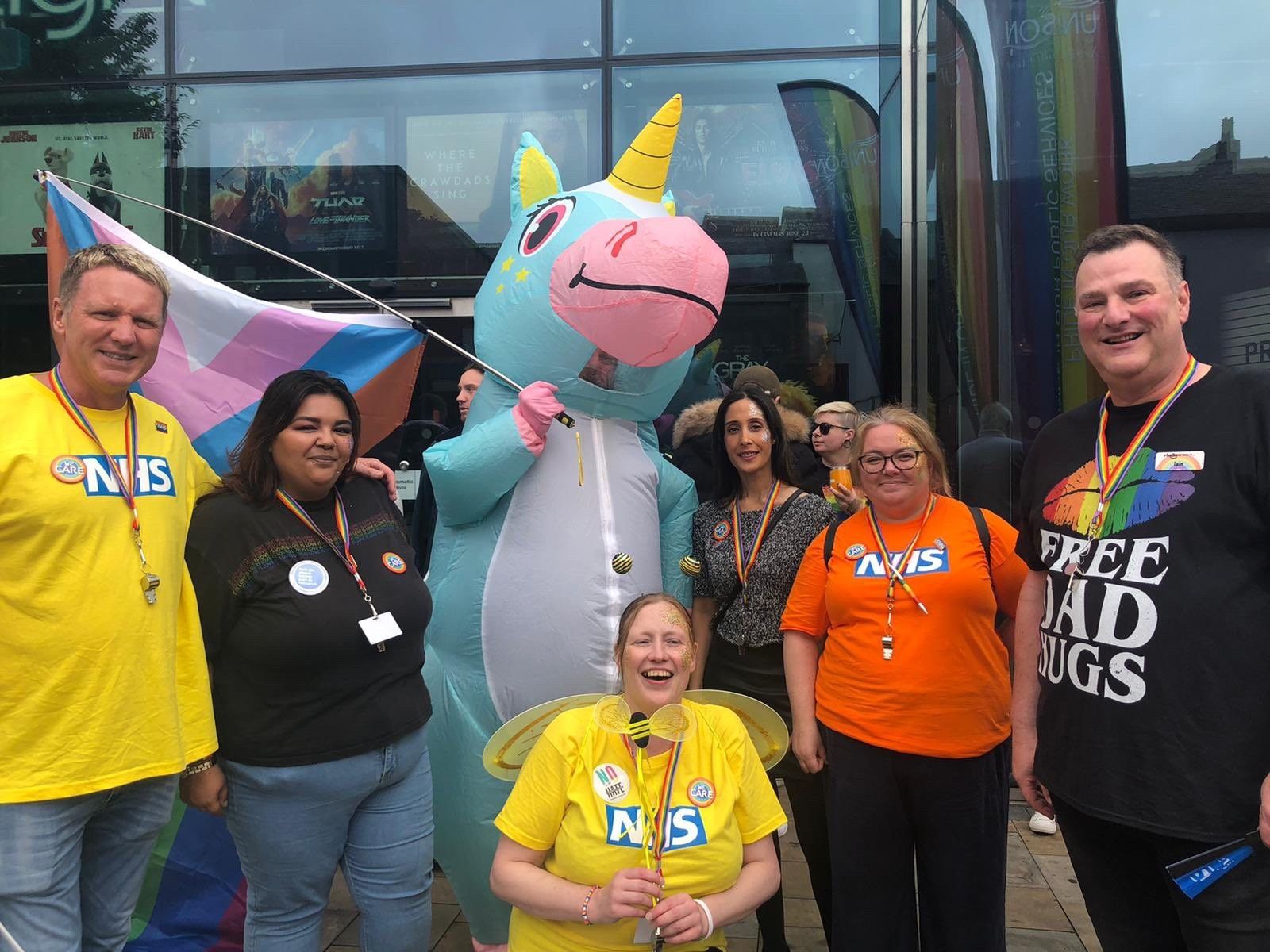 Stepping Hill staff show their support for Stockport Pride