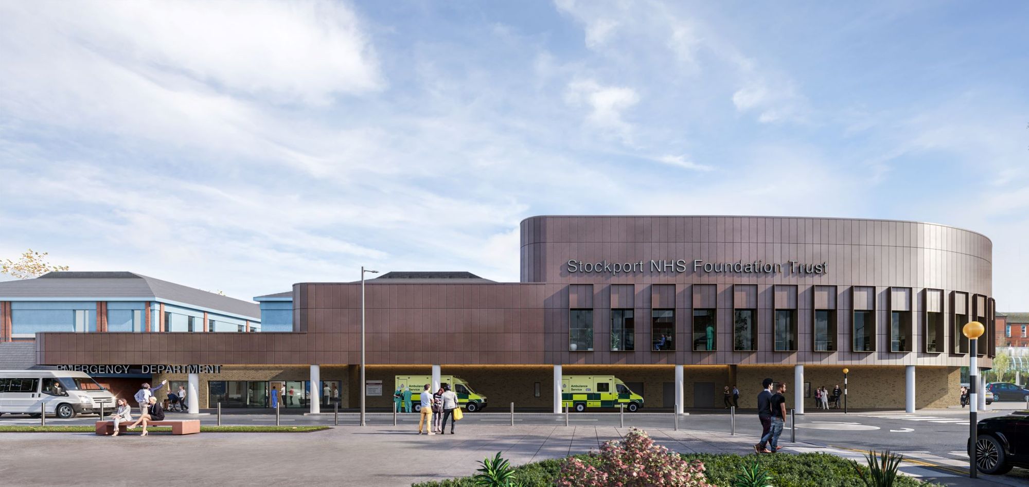 Traffic management measures in place on Stepping Hill Hospital site