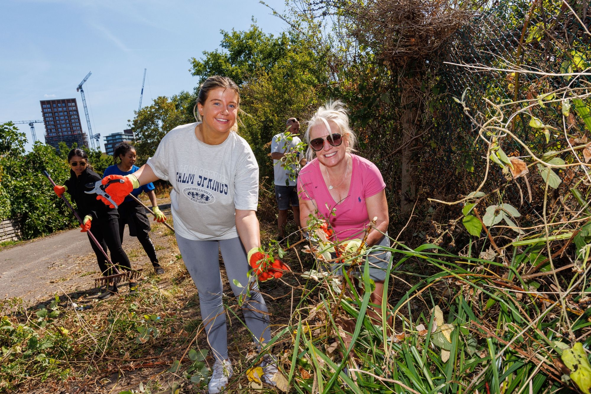 London housebuilders go gardening at West Hendon allotments for volunteering day