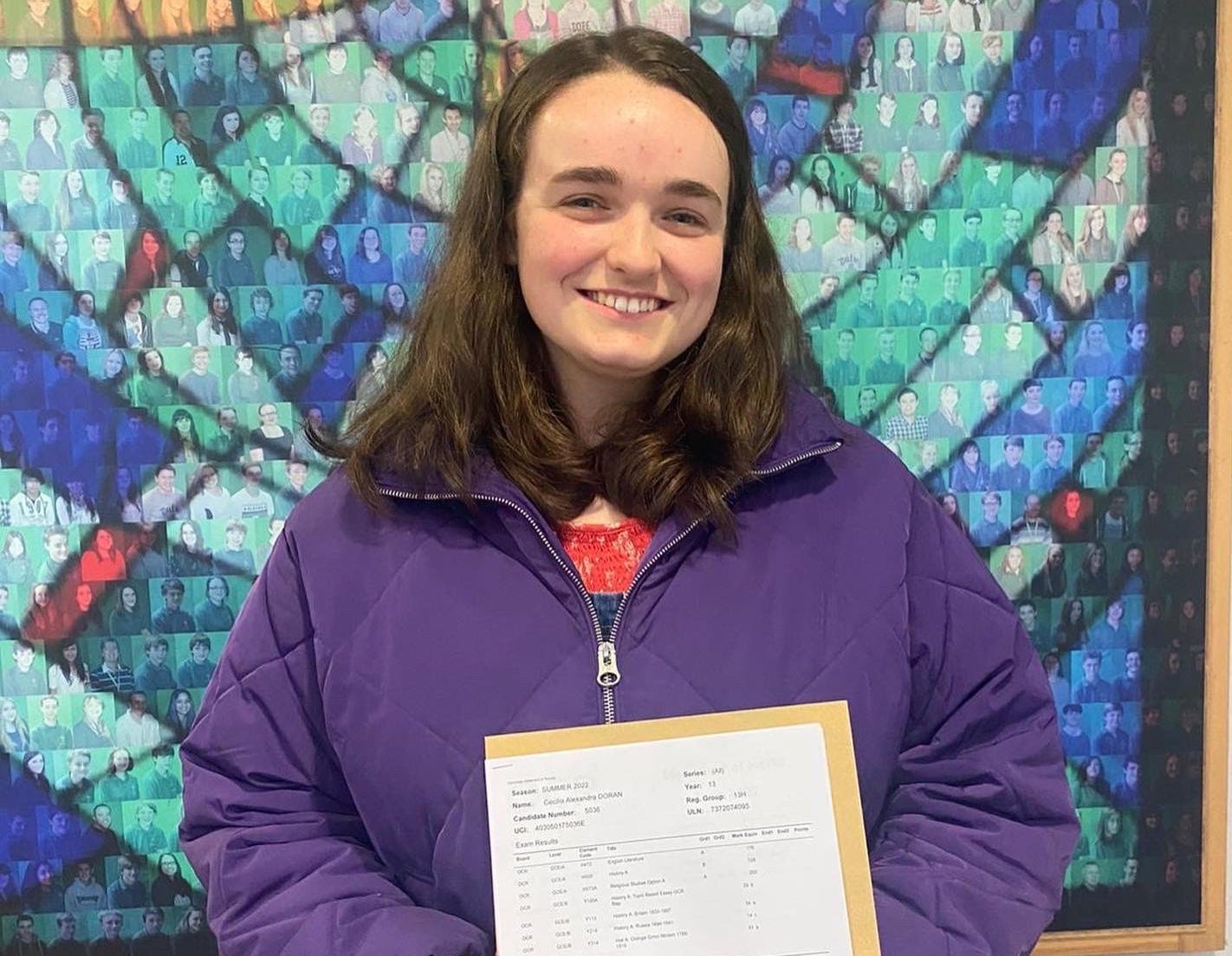 A-level results celebrations for Chester Catholic High School students